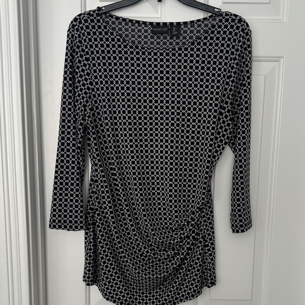 Rachel Zoe Black and White Patterned Blouse